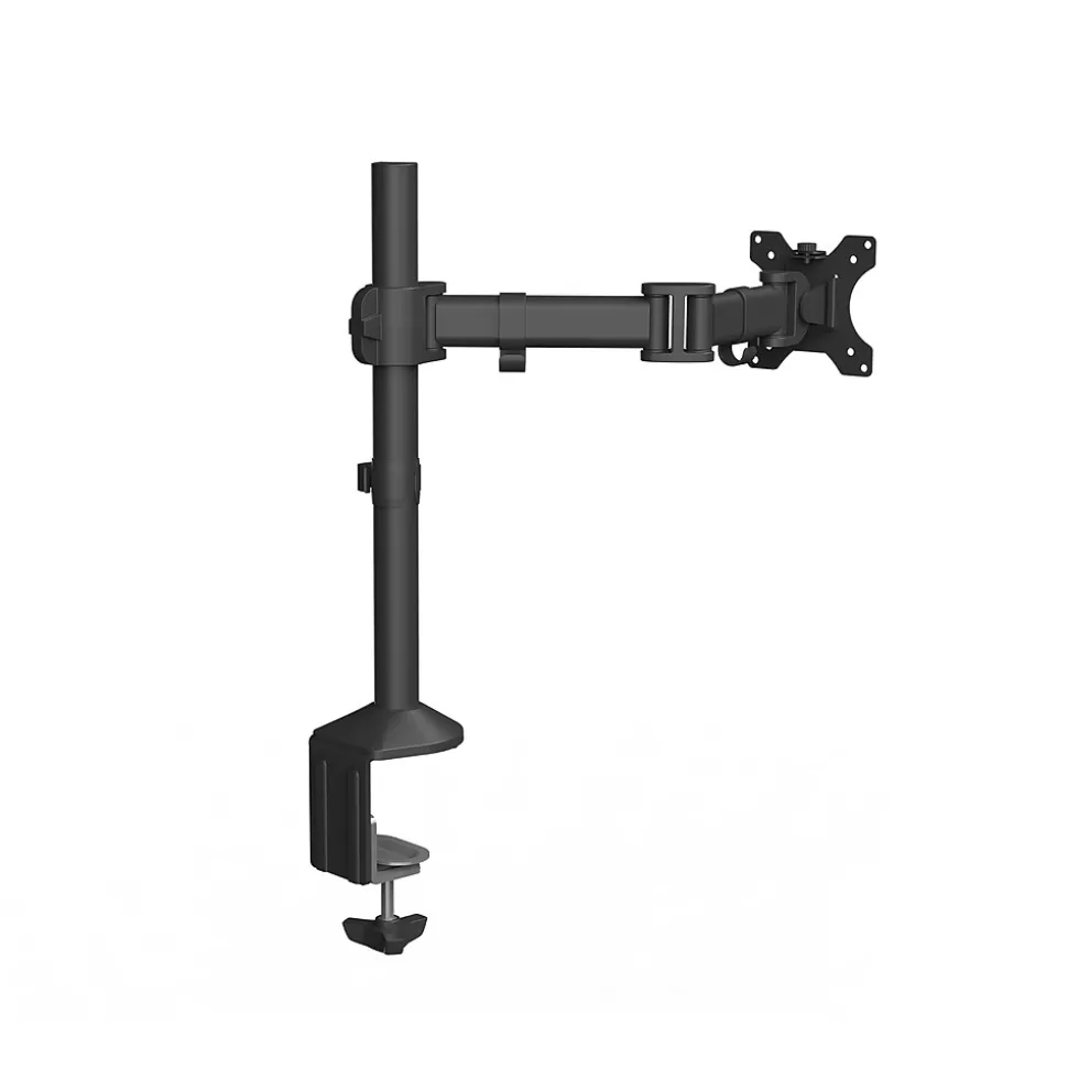 Reflex Single Adjustable Arm, Up to 32" Monitor, Black (8502501) | Fellowes Clearance