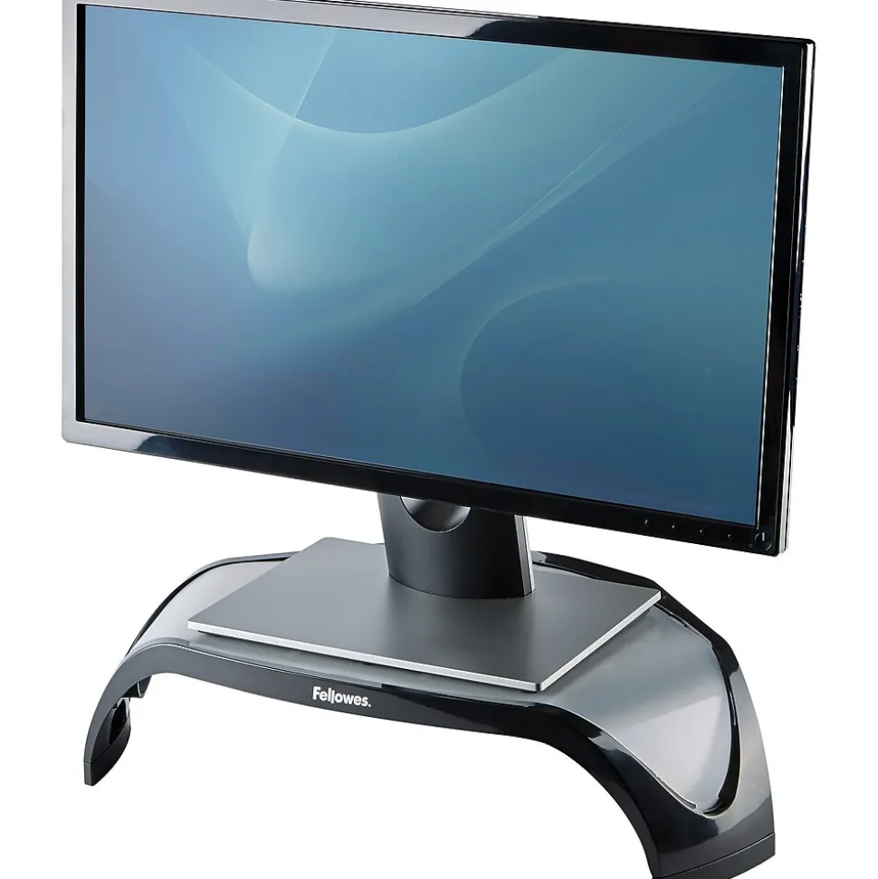 Smart Suites Corner Monitor Riser, Up to 32", Black (8020101) | Fellowes New