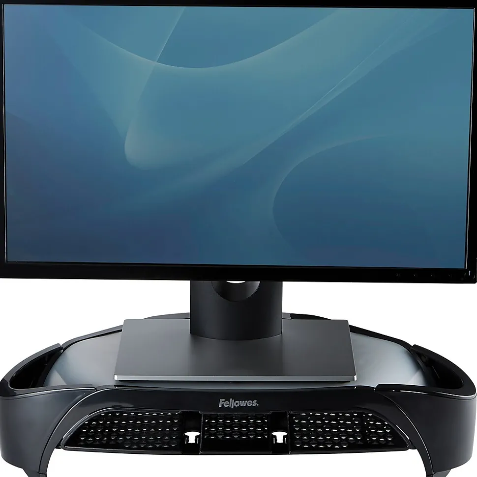 Smart Suites Monitor Riser Plus, Adjustable, Up to 21", Black (8020801) | Fellowes Flash Sale