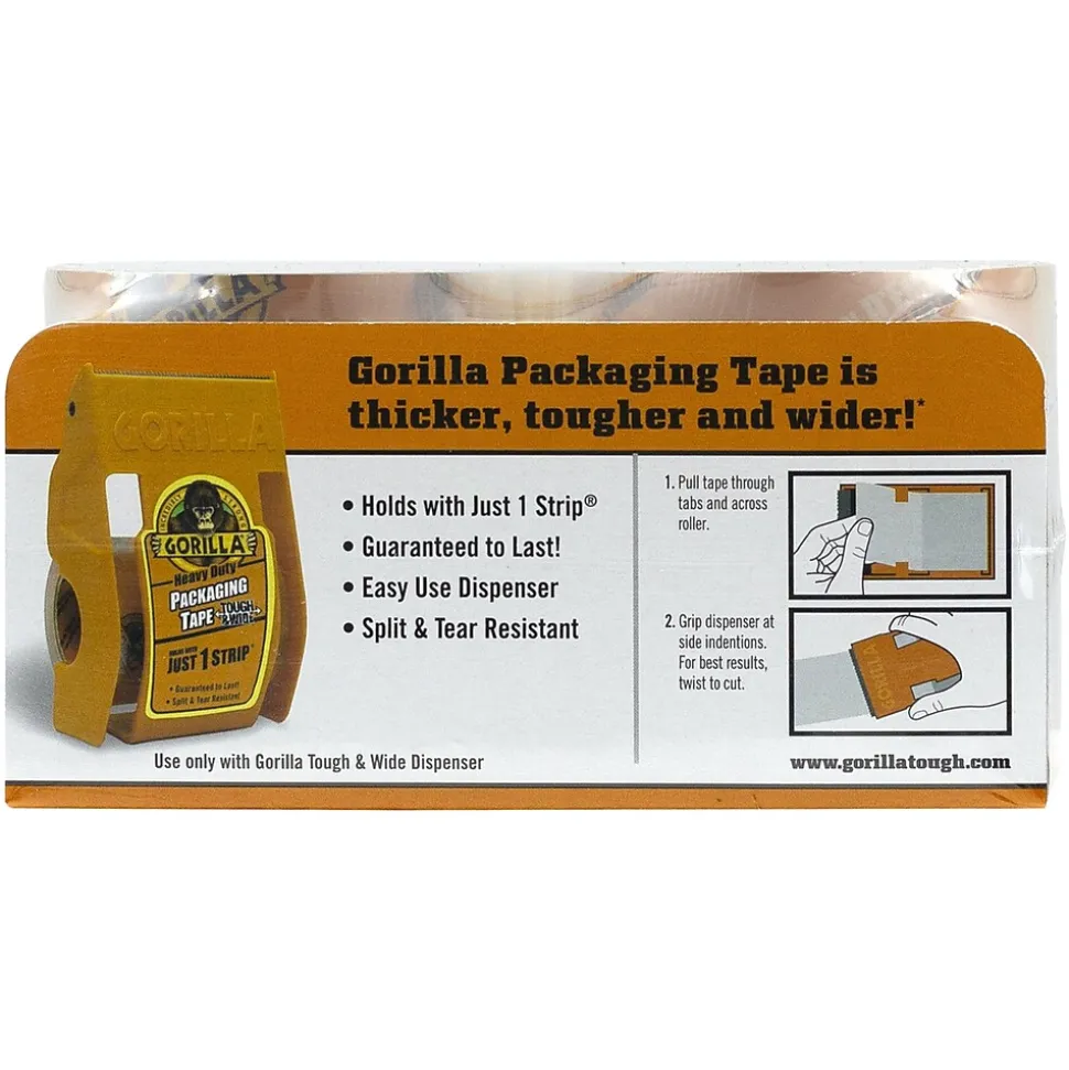 Heavy Duty Tough & Wide Packaging Tape Refill, 2.88" x 30 yd., Clear, 2 Rolls/Pack (6030402) | Gorilla Best Sale