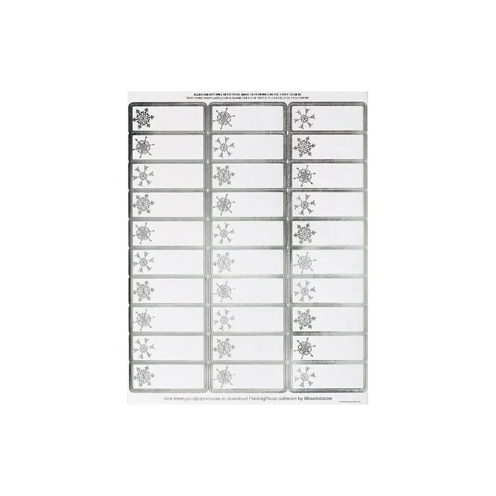 ! Holiday Card Address Labels Silver Snowflakes, Multipack (2011681) | Great Papers Sale