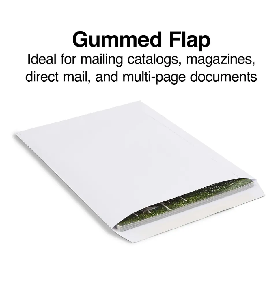 Gummed Catalog Envelopes, 10"L x 13"H, White, 250/Box (486954/17040) | Staples Sale
