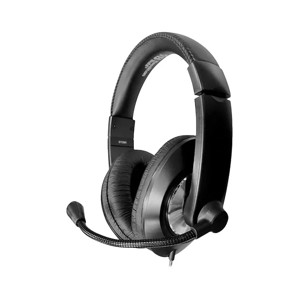 Smart-Trek Deluxe USB-A Noise Canceling Stereo Computer Headset, Black/Silver (ST2BKU) | Hamilton Buhl Cheap