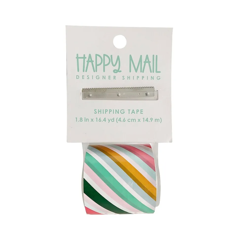 Packing Tape with Dispenser, 1.8" x 16.4 yds., Multicolor (246452) | Happy Mail Shop