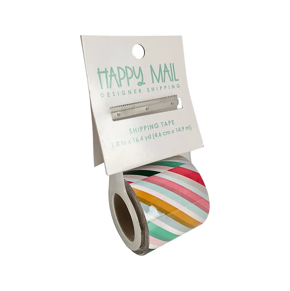 Packing Tape with Dispenser, 1.8" x 16.4 yds., Multicolor (246452) | Happy Mail Shop