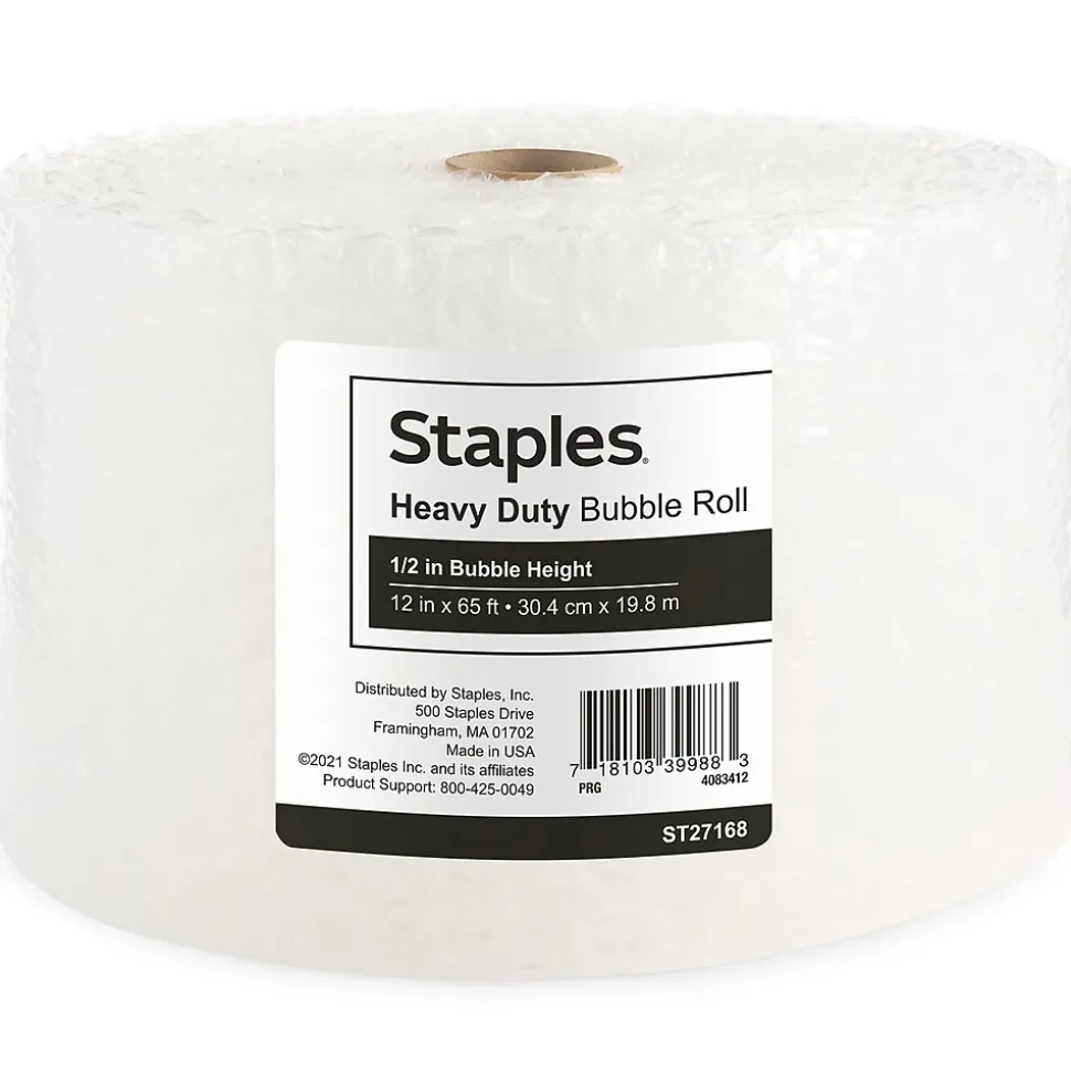 1/2" Heavy Duty Bubble Roll, 12" x 65' (4069422) | Staples Best Sale