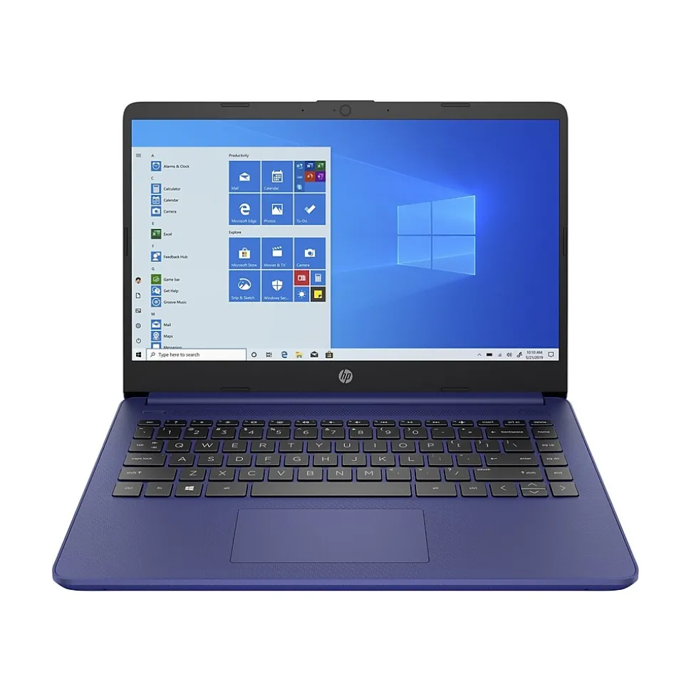 Laptop 14" LED Touch-Screen Laptop, Intel Celeron, 2.8 Ghz, 4GB RAM, 64GB SSD, Windows 10, Indigo Blue (47X80UA#ABA) | HP Online