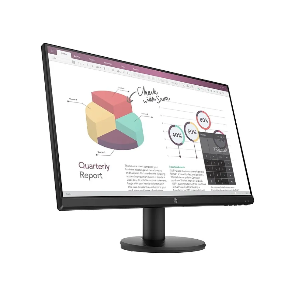 P24v G4 23.8" LED Monitor, Black (9TT78A6#ABA) | HP Store