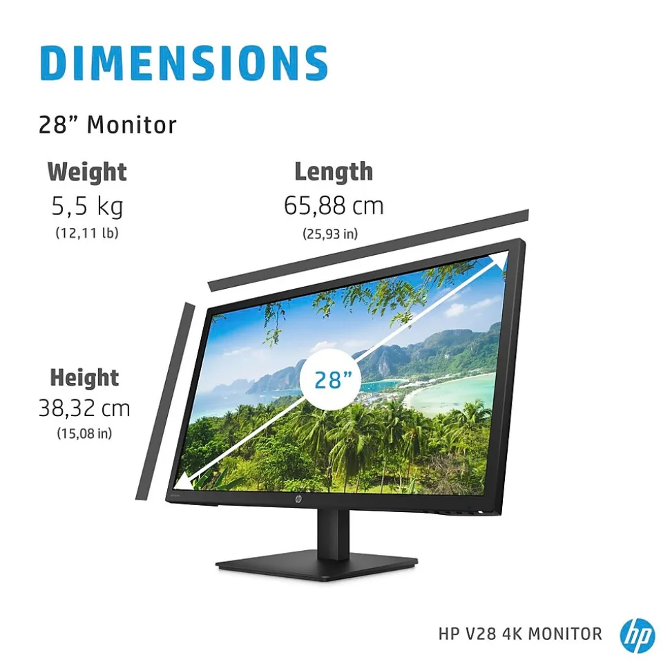 V28 28" 4K LED Monitor, Black (8WH57AA#ABA) | HP Best