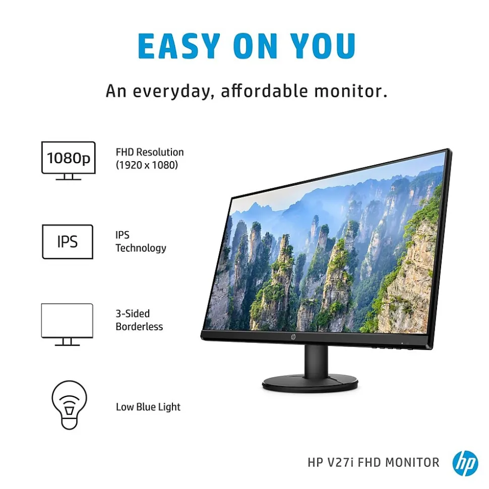 V27i Monitor, 27" LED Monitor, Black (9SV92AA#ABA) | HP Clearance