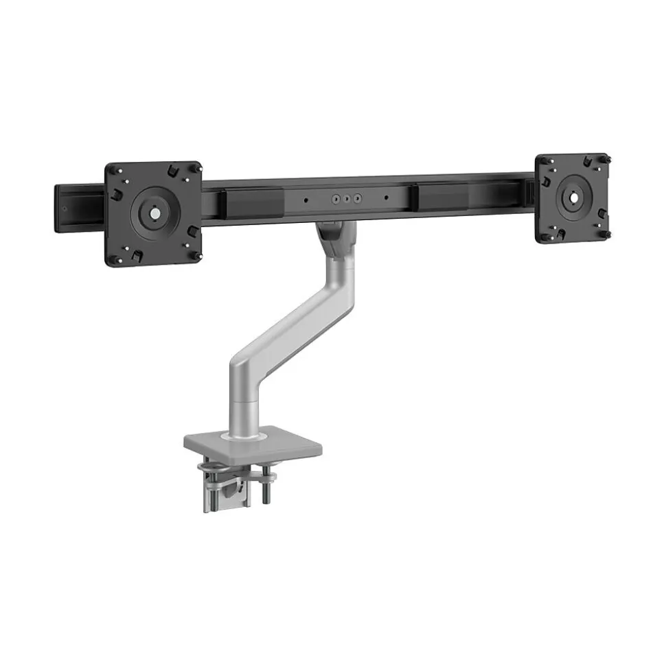 M8.1 Adjustable Dual Monitor Arm, Up to 28" Monitors, Silver (M82CBS) | Humanscale Fashion