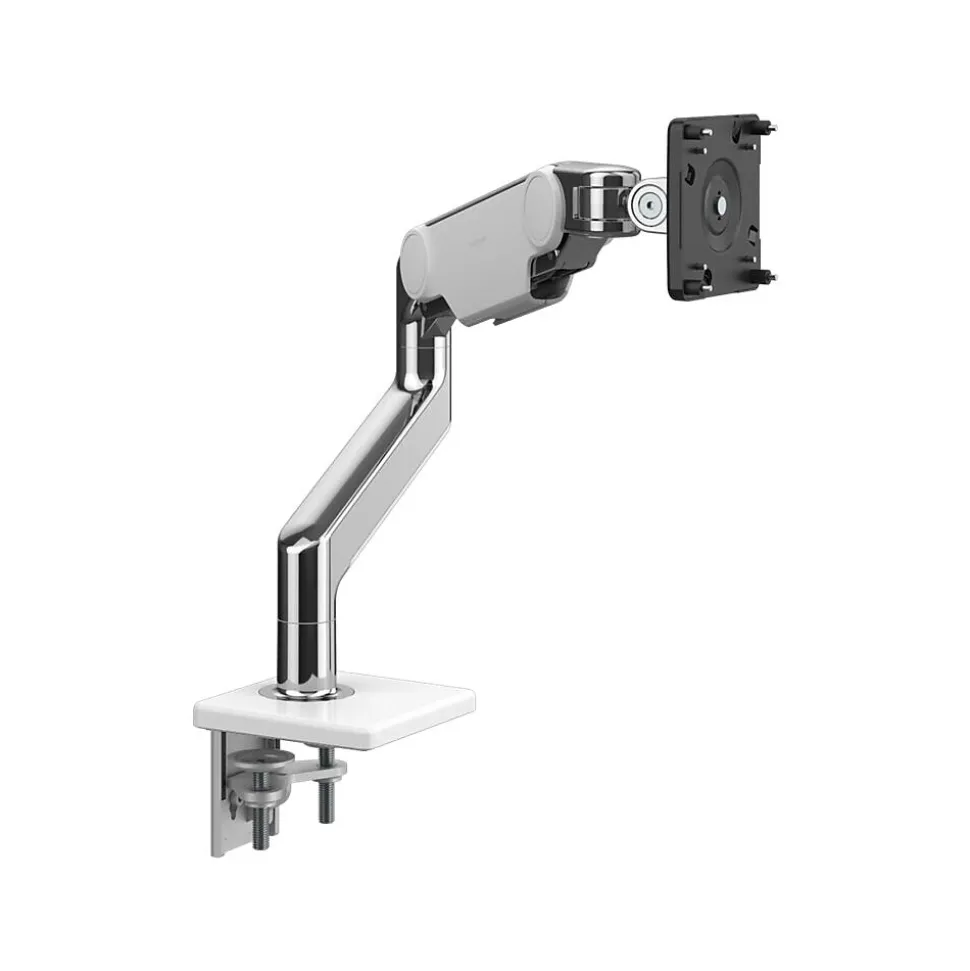 M10 Adjustable Single Monitor Arm, Polished Aluminum (M11TBW) | Humanscale Best