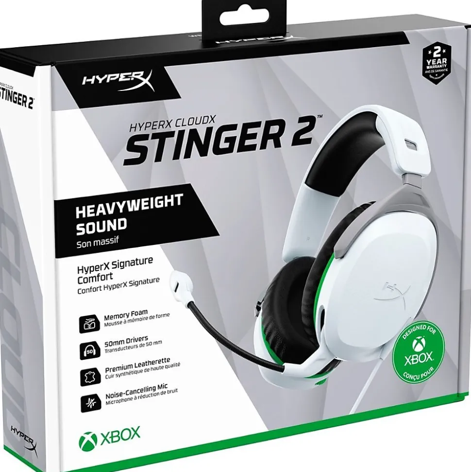 CloudX Stinger 2 3.5mm Noise Canceling Stereo Gaming Headset, UC Certified, White (75X28AA) | HyperX Cheap