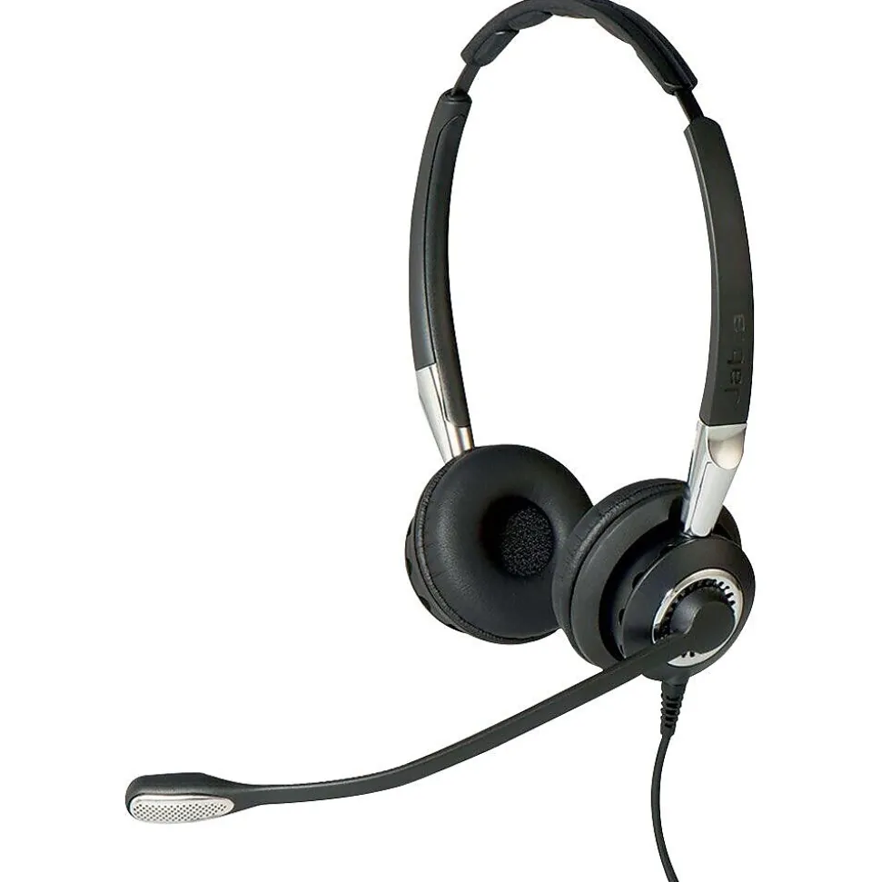 BIZ 2400 II Noise Canceling Stereo Headset Microphone, Over-the-Head, Black (2409-720-209) | jabra Best