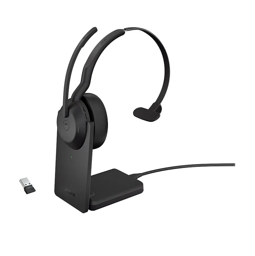 Evolve2 55 Wireless Noise Canceling Bluetooth Phone & Computer Mono Headset, USB-A, MS Certified, Black (25599-899-989-01) | jabra Best Sale