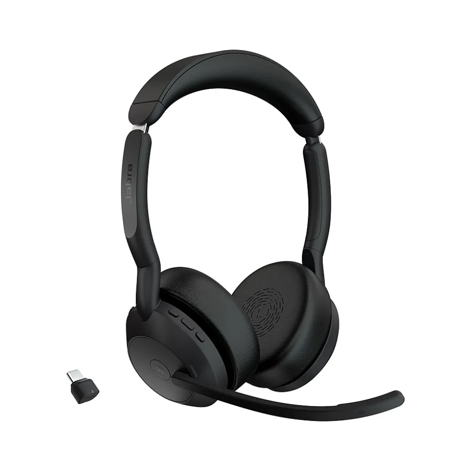 Evolve2 55 Wireless Noise Canceling Bluetooth Stereo Headset, USB-C Adapter, MS Certified (25599-999-899-01) | jabra Shop