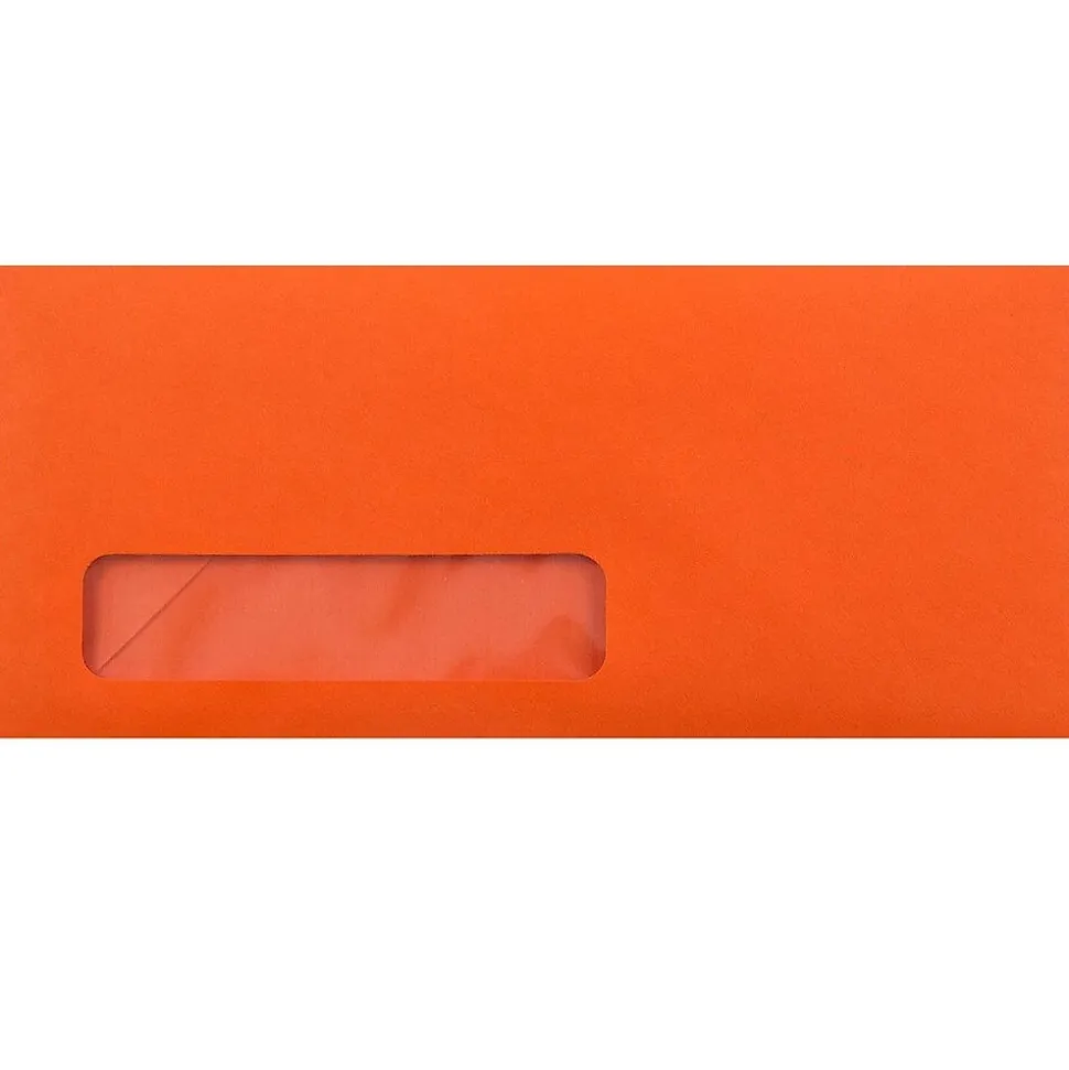 #10 Window Envelope, 4 1/8" x 9 1/2", Orange, 50/Pack (5156477I) | JAM Paper Fashion