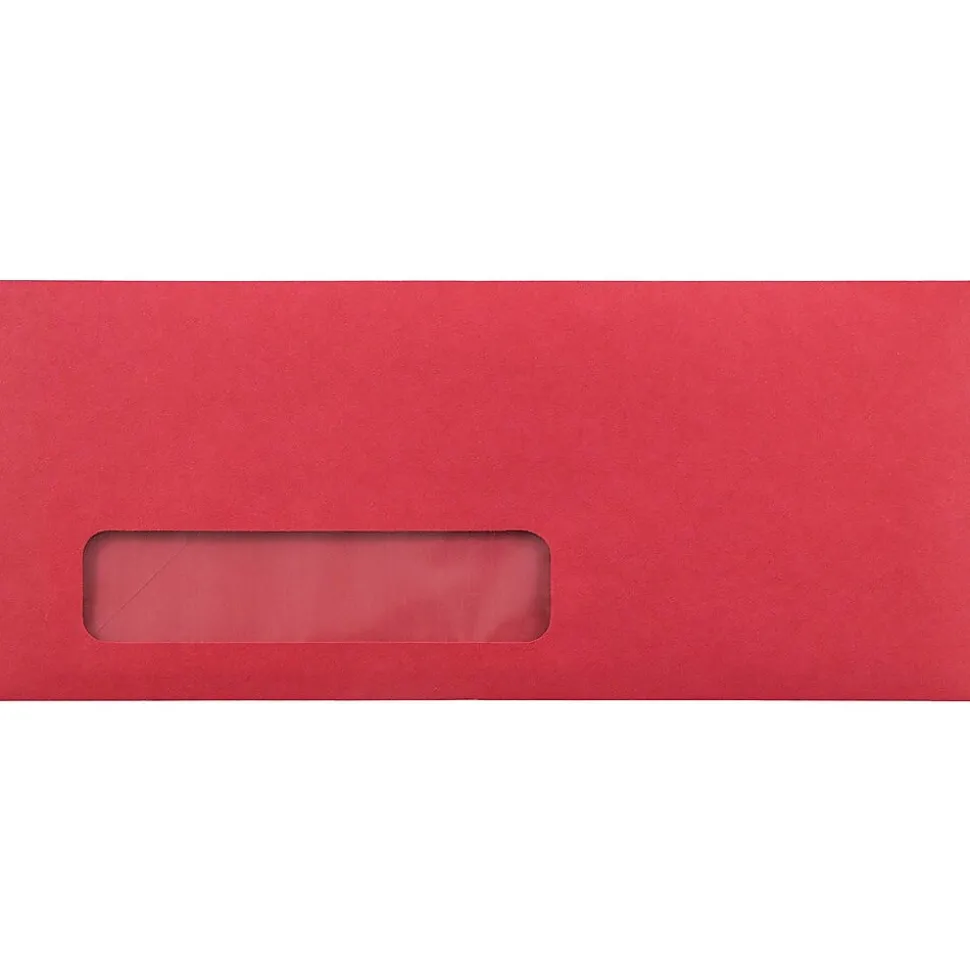 #10 Window Envelope, 4 1/8" x 9 1/2", Red, 25/Pack (1531052) | JAM Paper Flash Sale