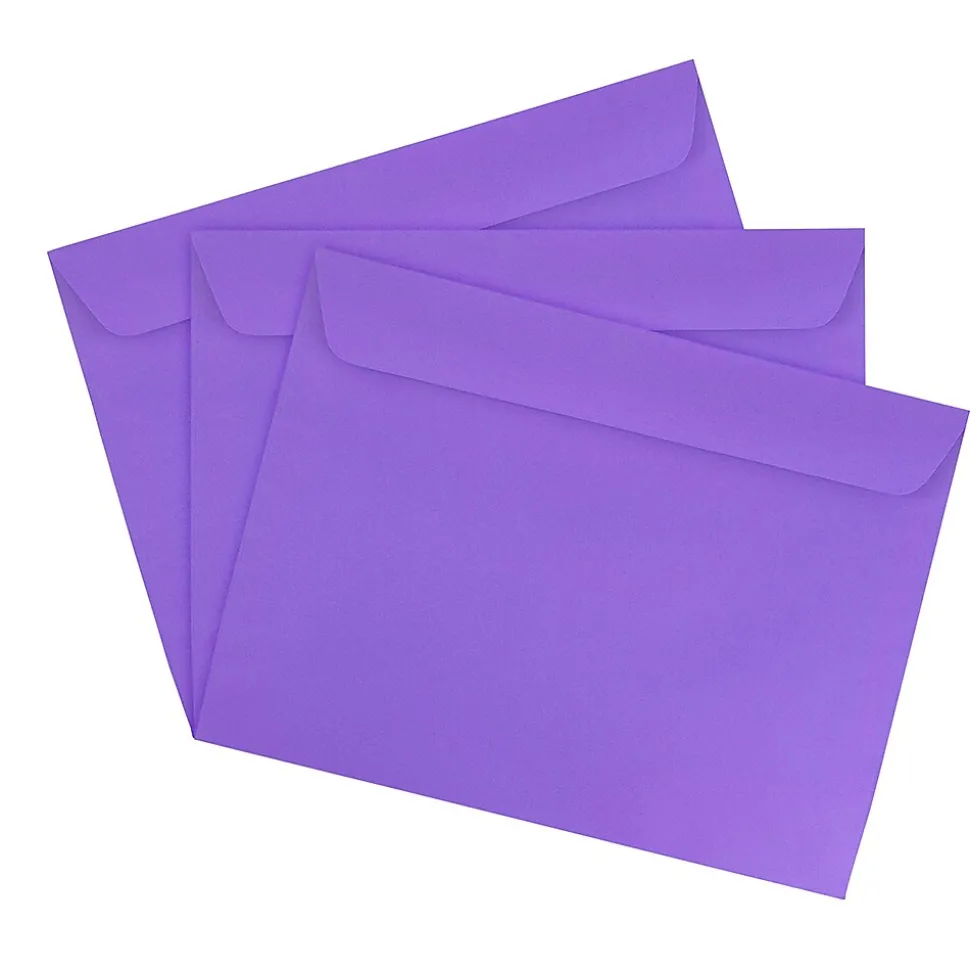 9 x 12 Booklet Colored Envelopes, Violet Purple Recycled, 25/Pack (1531752) | JAM Paper Shop