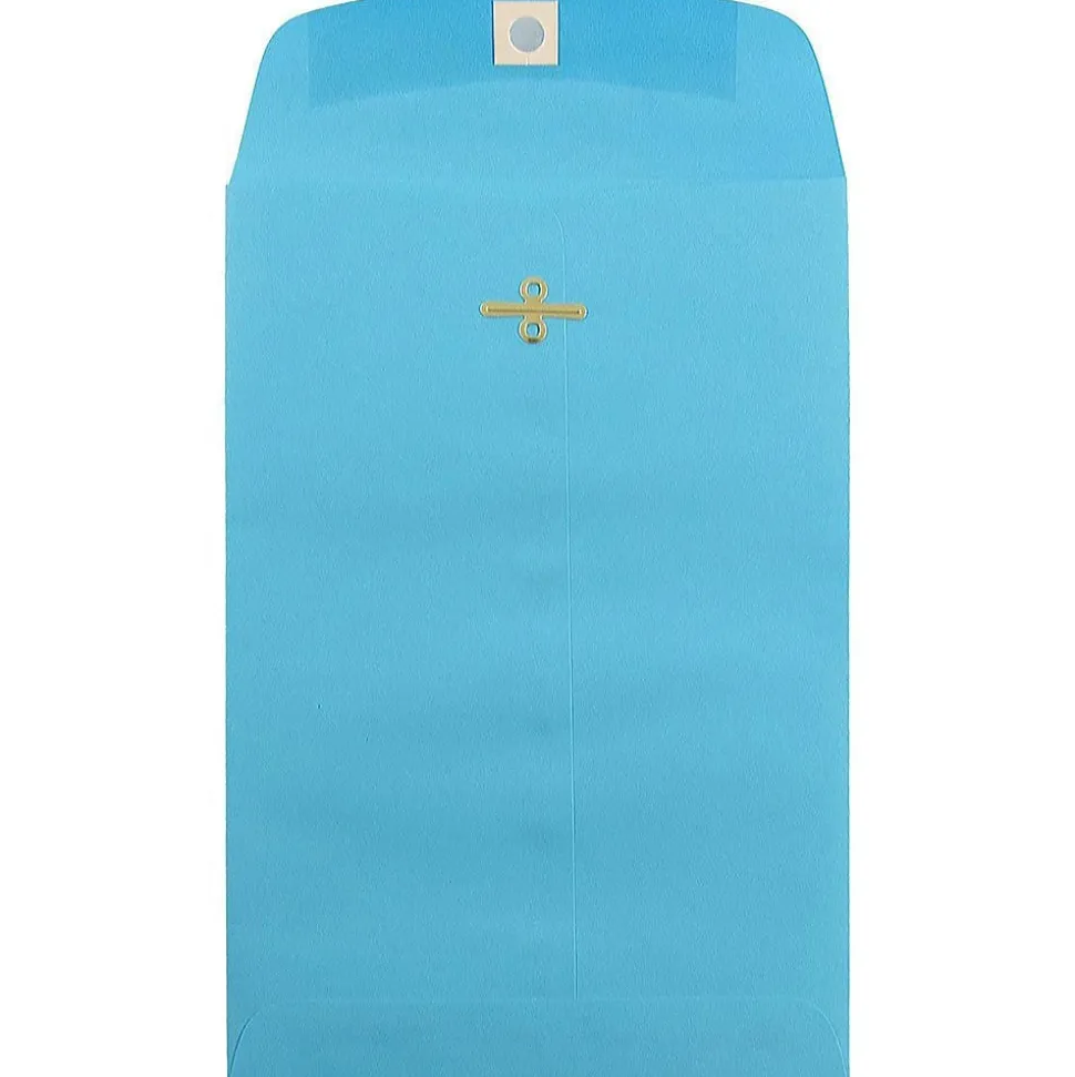 6 x 9 Open End Catalog Colored Envelopes with Clasp Closure, Blue Recycled, 100/Pack (V0128123) | JAM Paper Store
