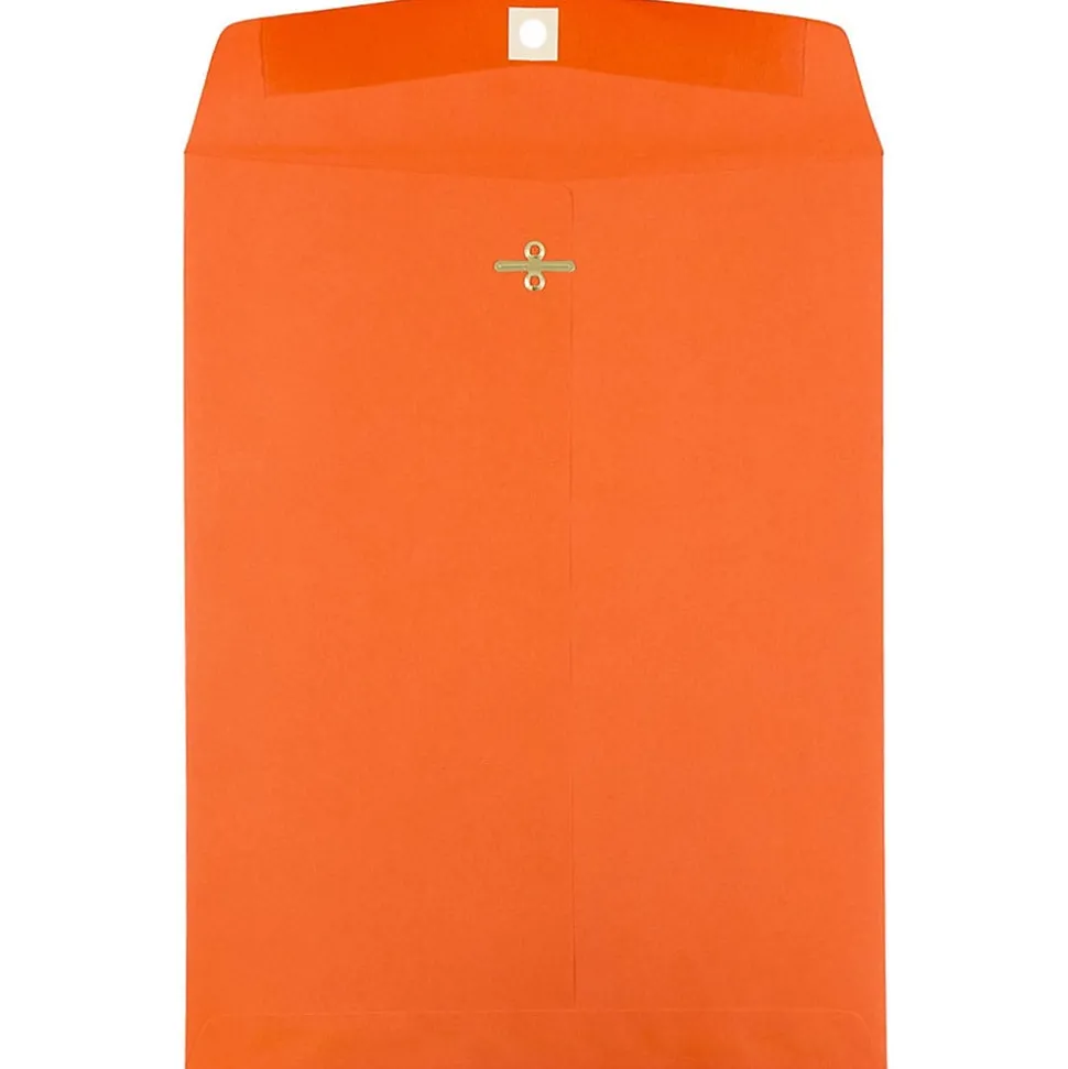 10" x 13" Open End Catalog Colored Envelopes with Clasp Closure, Orange Recycled, 10/Pack (913745B) | JAM Paper Best
