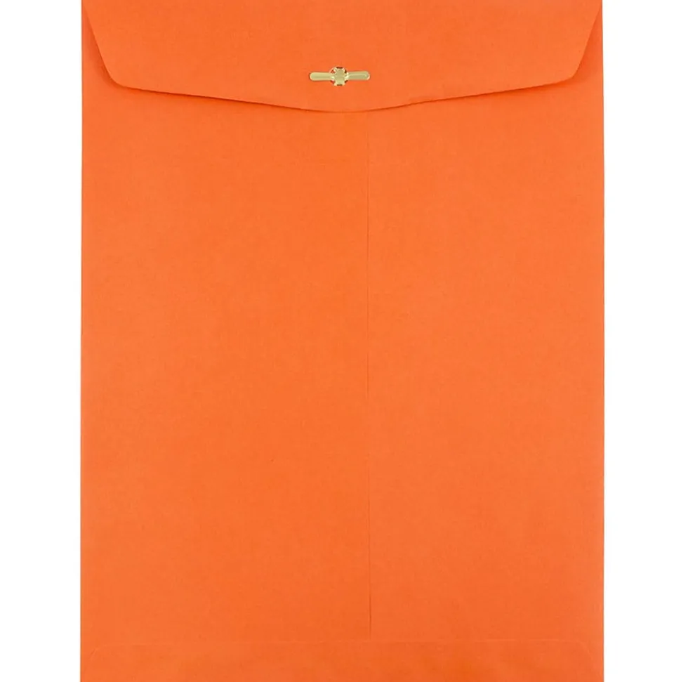 10" x 13" Open End Catalog Colored Envelopes with Clasp Closure, Orange Recycled, 10/Pack (913745B) | JAM Paper Best
