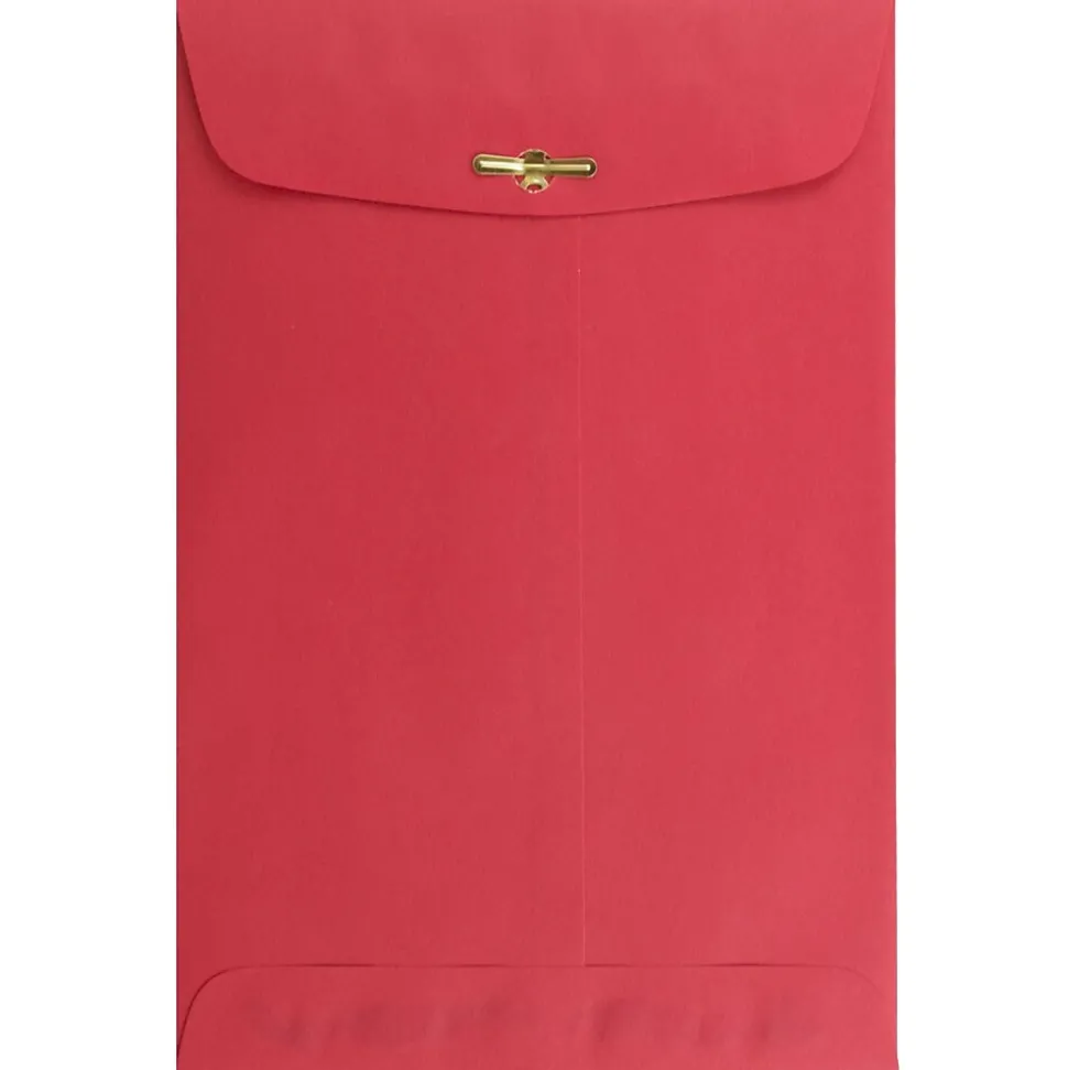 6 x 9 Open End Catalog Colored Envelopes with Clasp Closure, Red Recycled, 100/Pack (87881) | JAM Paper Cheap