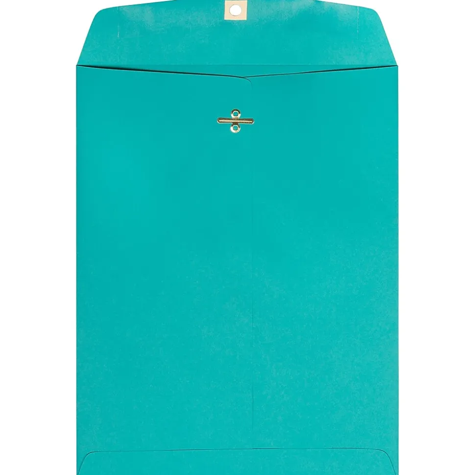 9" x 12" Open End Catalog Colored Envelopes with Clasp Closure, Sea Blue Recycled, 10/Pack (900906997B) | JAM Paper Clearance