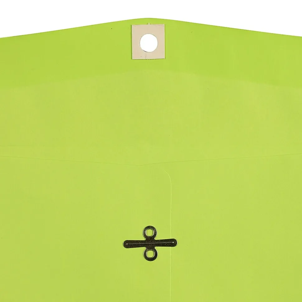 10 x 13 Open End Catalog Colored Envelopes with Clasp Closure, Ultra Lime Green, 100/Pack (V0128186) | JAM Paper Best Sale