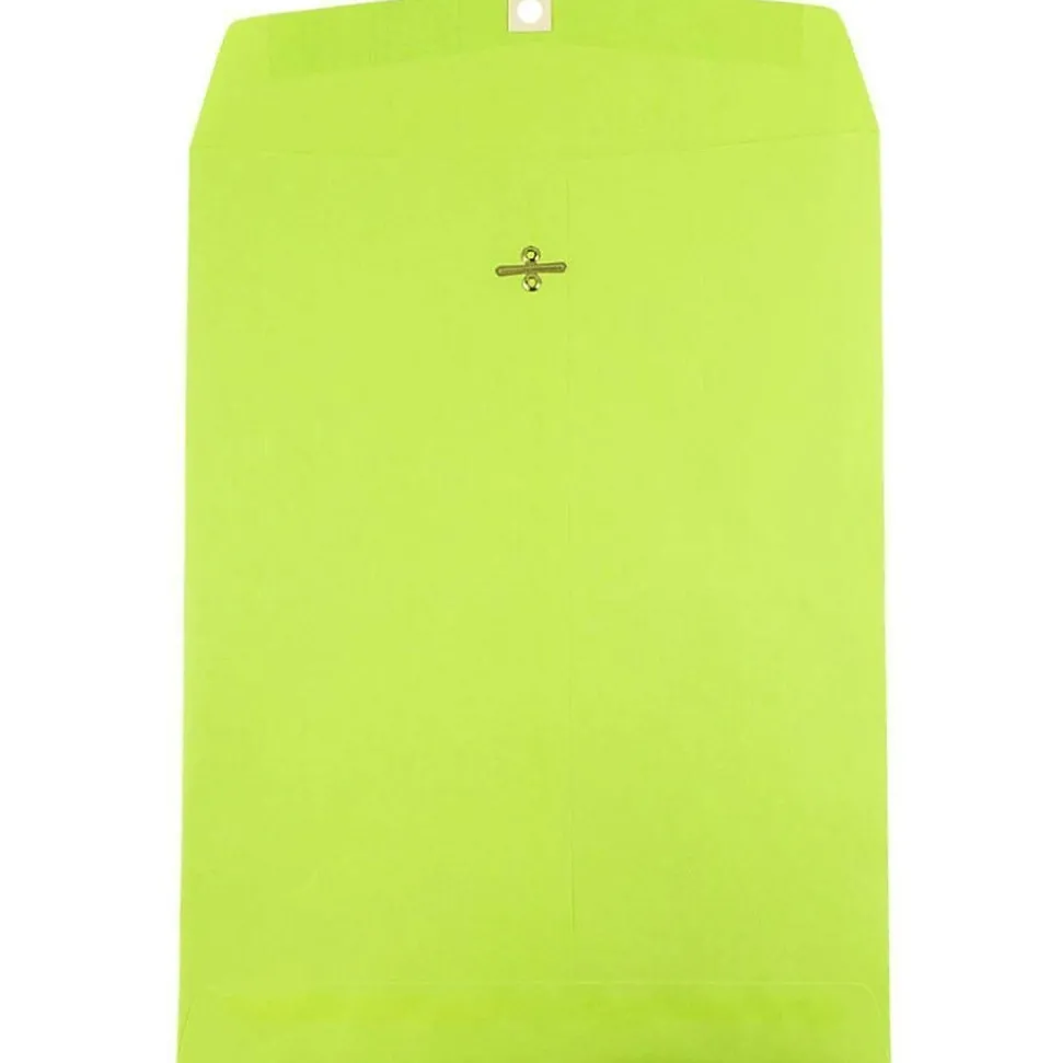10 x 13 Open End Catalog Colored Envelopes with Clasp Closure, Ultra Lime Green, 50/Pack (v0128186i) | JAM Paper New