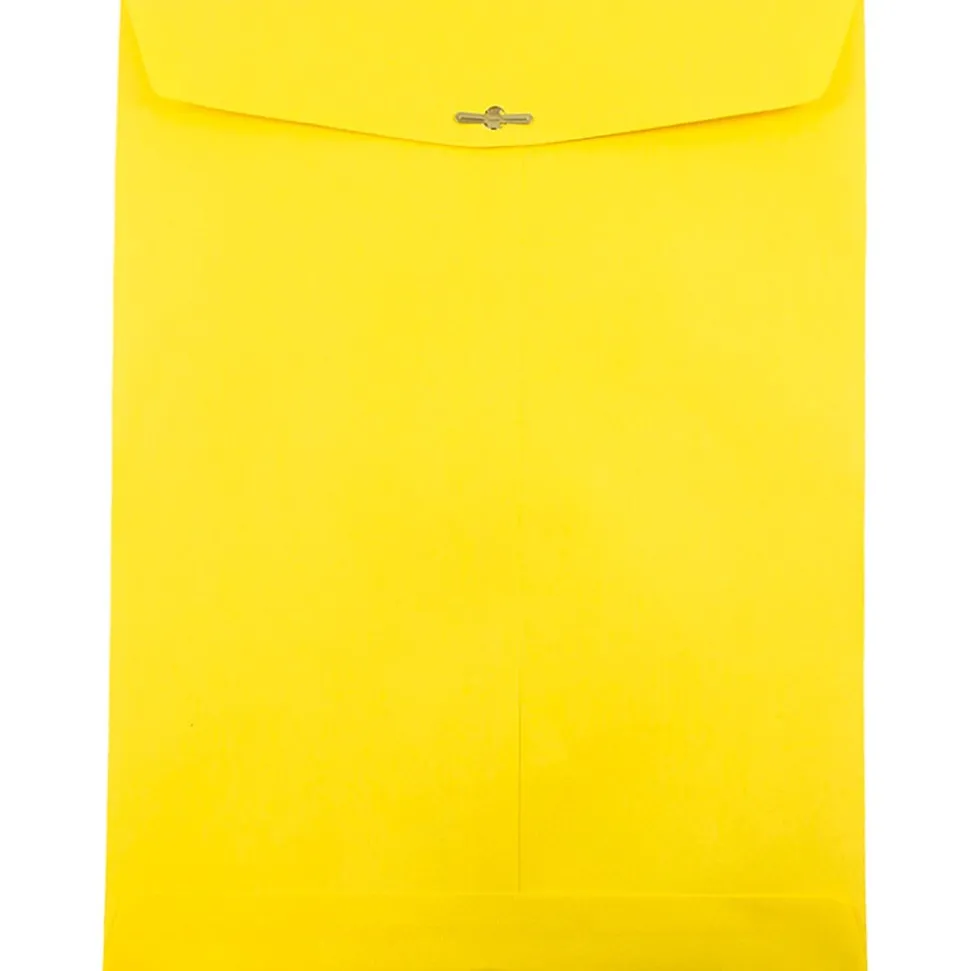 10 x 13 Open End Catalog Colored Envelopes with Clasp Closure, Yellow Recycled, 50/Pack (900906710i) | JAM Paper Clearance