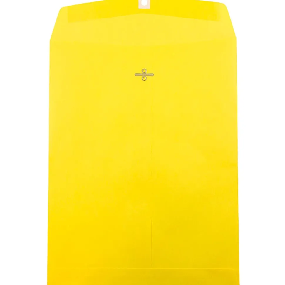 10 x 13 Open End Catalog Colored Envelopes with Clasp Closure, Yellow Recycled, 50/Pack (900906710i) | JAM Paper Clearance