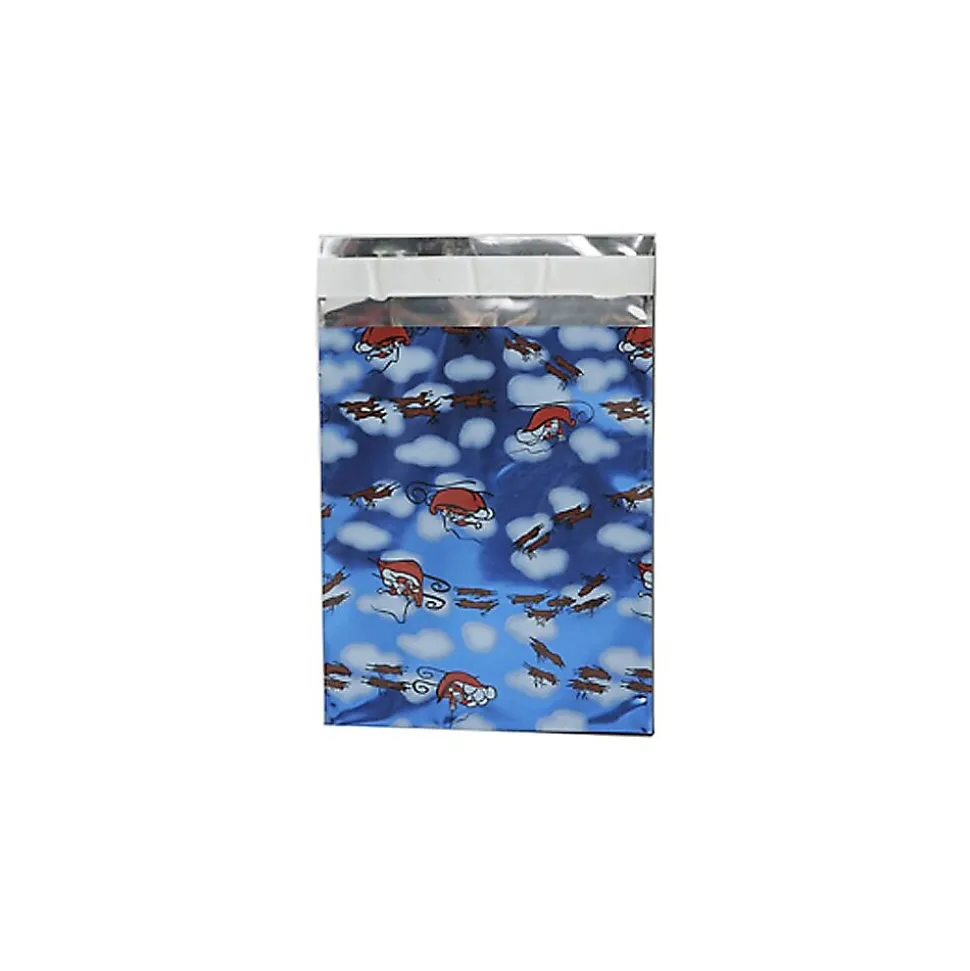 6.25 x 7.875 Open End Catalog Foil Envelopes with Self-Adhesive Closure, Blue Santa, 25/Pack (1333327) | JAM Paper Hot