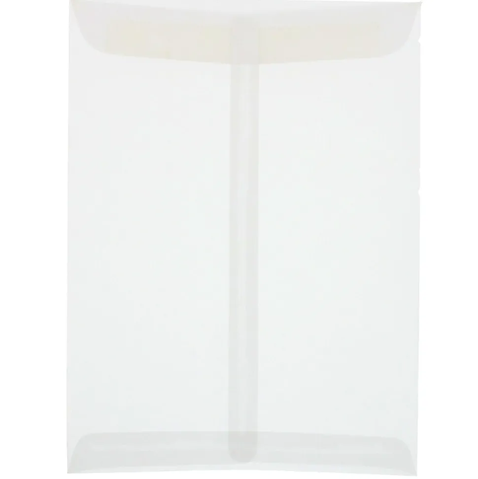 9" x 12" Open End Catalog Translucent Vellum Envelopes, Clear, 10/Pack (2851376B) | JAM Paper Discount