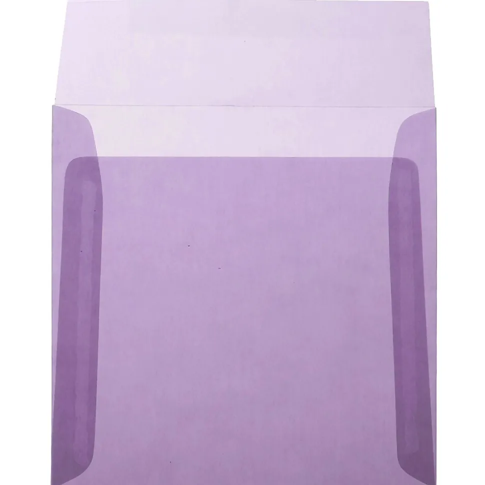 6.5" x 6.5" Square Translucent Vellum Invitation Envelopes, Purple, 25/Pack (2812713) | JAM Paper Online