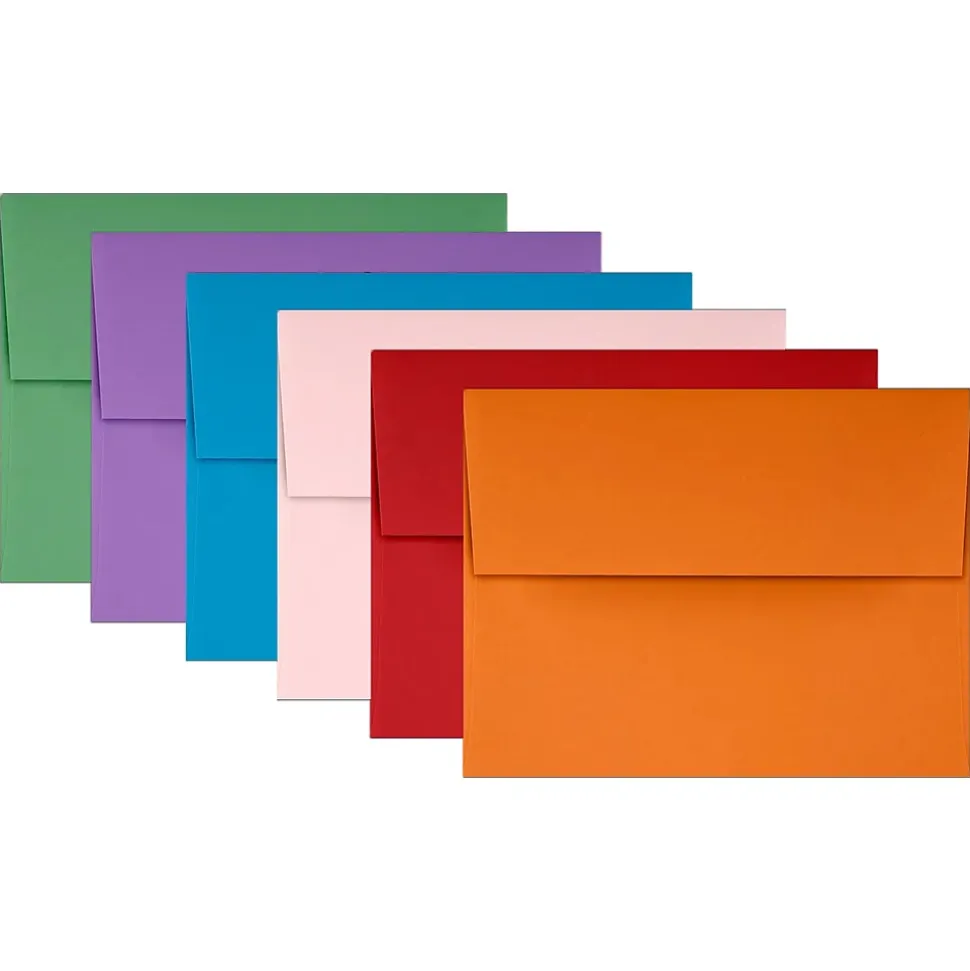 A2 Colored Invitation Envelopes, 4 3/8" x 5 3/4", Assorted Colors, 150/Pack (956A2brogvy) | JAM Paper Flash Sale