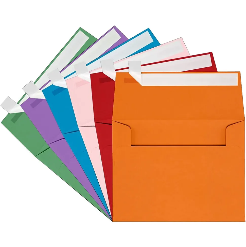 A2 Colored Invitation Envelopes, 4 3/8" x 5 3/4", Assorted Colors, 150/Pack (956A2brogvy) | JAM Paper Flash Sale