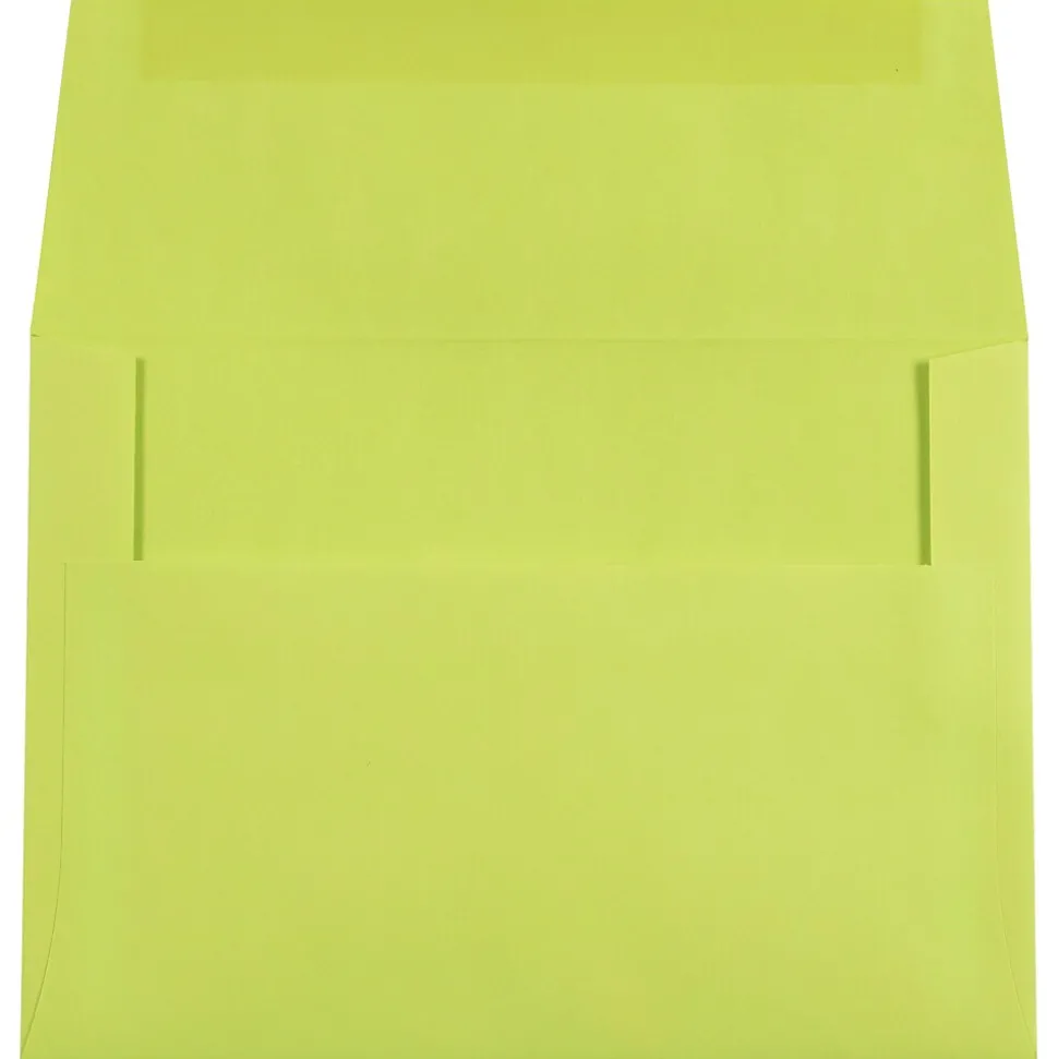 A7 Colored Invitation Envelopes, 5.25 x 7.25, Ultra Lime Green, 50/Pack (96151I) | JAM Paper Cheap