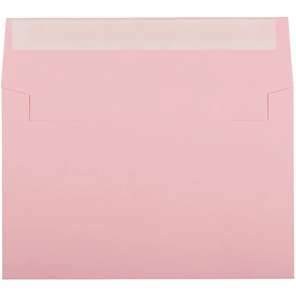 A9 Colored Invitation Envelopes with Peel & Seal Closure, 5 3/4" x 8 3/4", Light Pink, 100/Pack | JAM Paper Hot