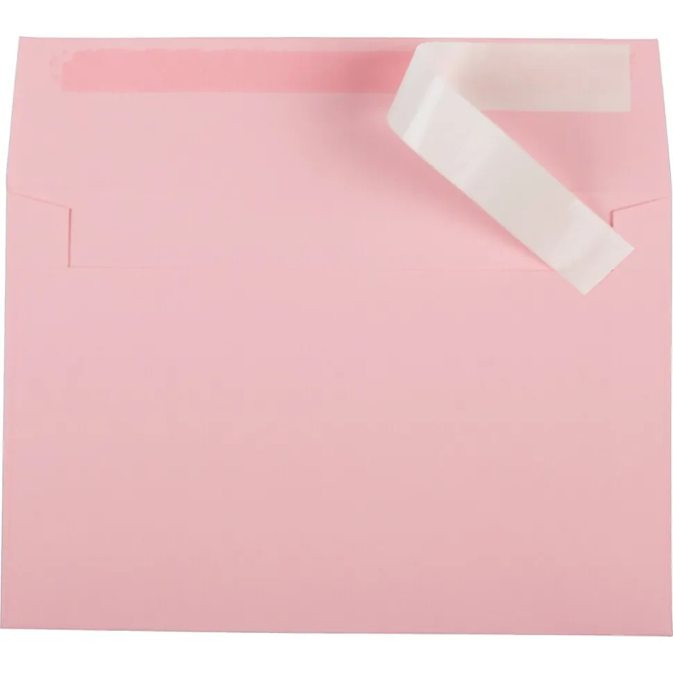 A9 Colored Invitation Envelopes with Peel & Seal Closure, 5 3/4" x 8 3/4", Light Pink, 100/Pack | JAM Paper Hot
