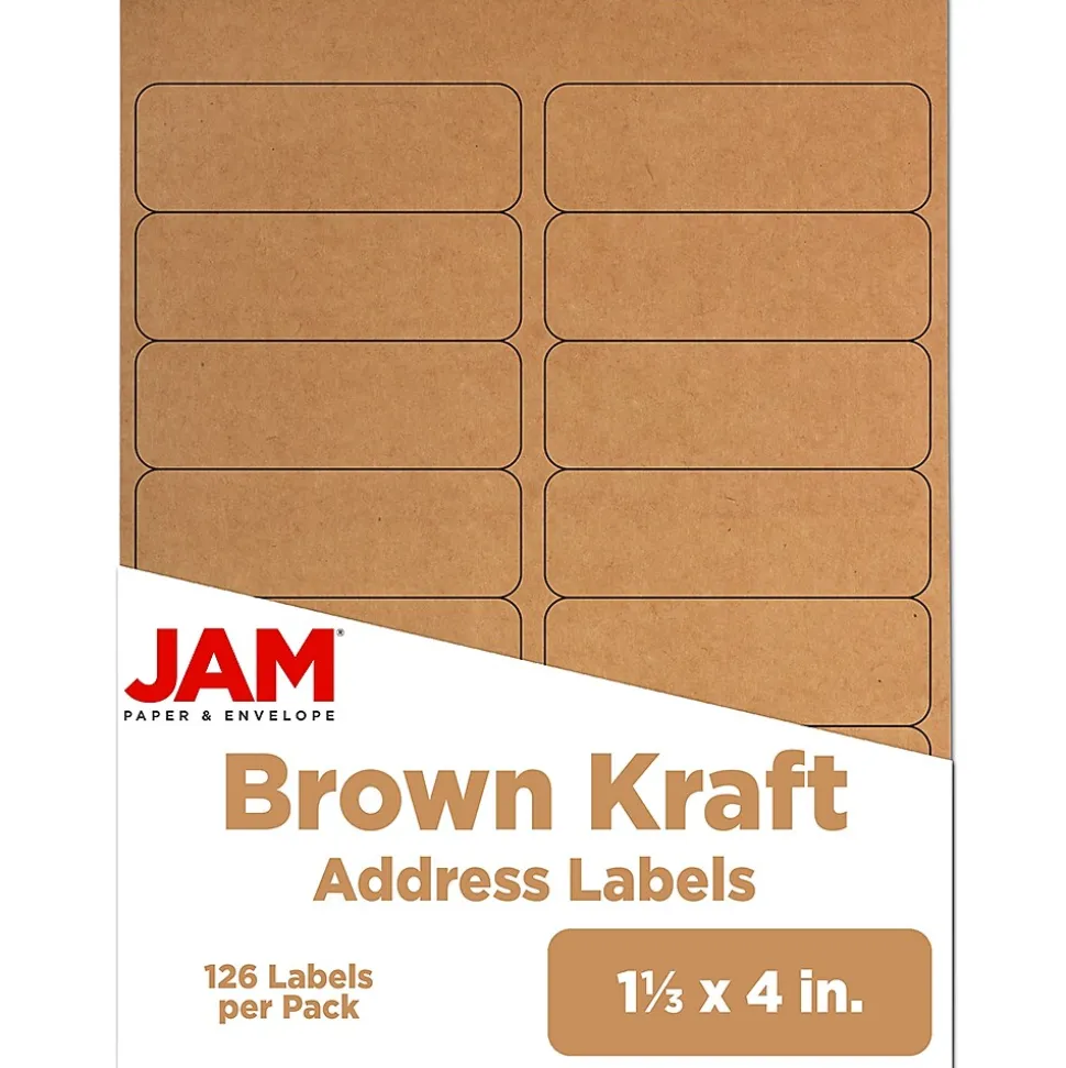 Address Labels, 1 1/3" x 4" , , 14 Labels/Sheet, 9 Sheets/Pack (359330336) | JAM Paper Outlet