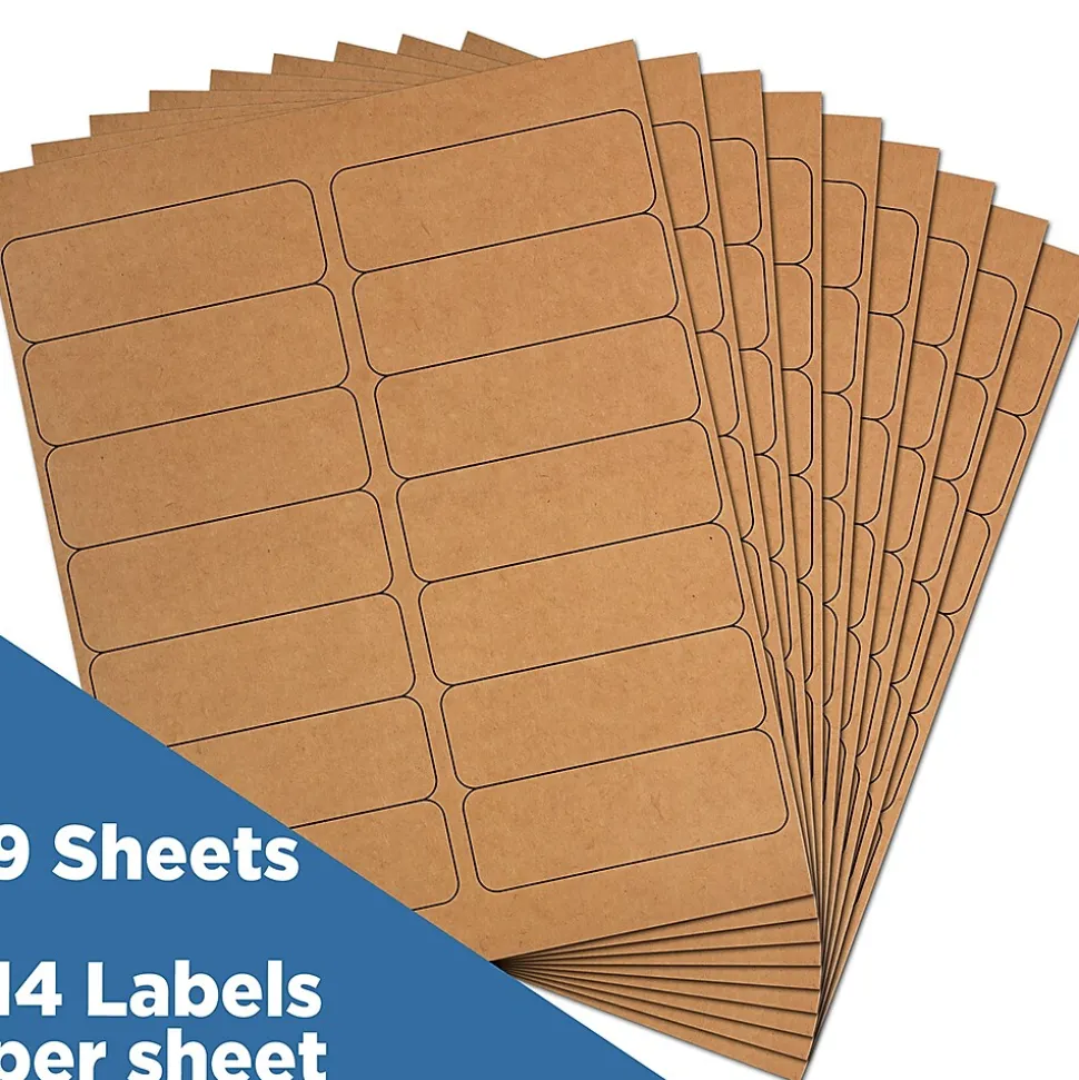 Address Labels, 1 1/3" x 4" , , 14 Labels/Sheet, 9 Sheets/Pack (359330336) | JAM Paper Outlet