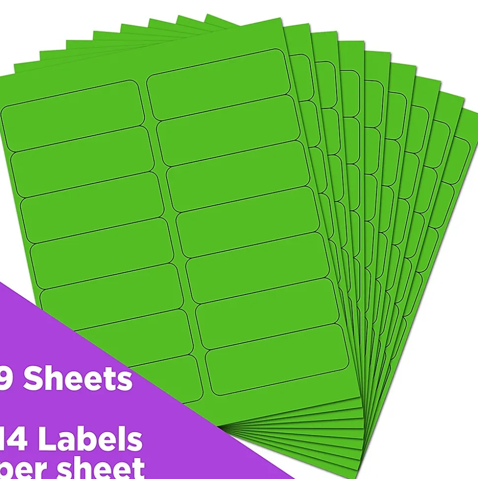 Address Labels, 1 1/3" x 4", , 14 Labels/Sheet, 9 Sheets/Pack (359329613) | JAM Paper Discount