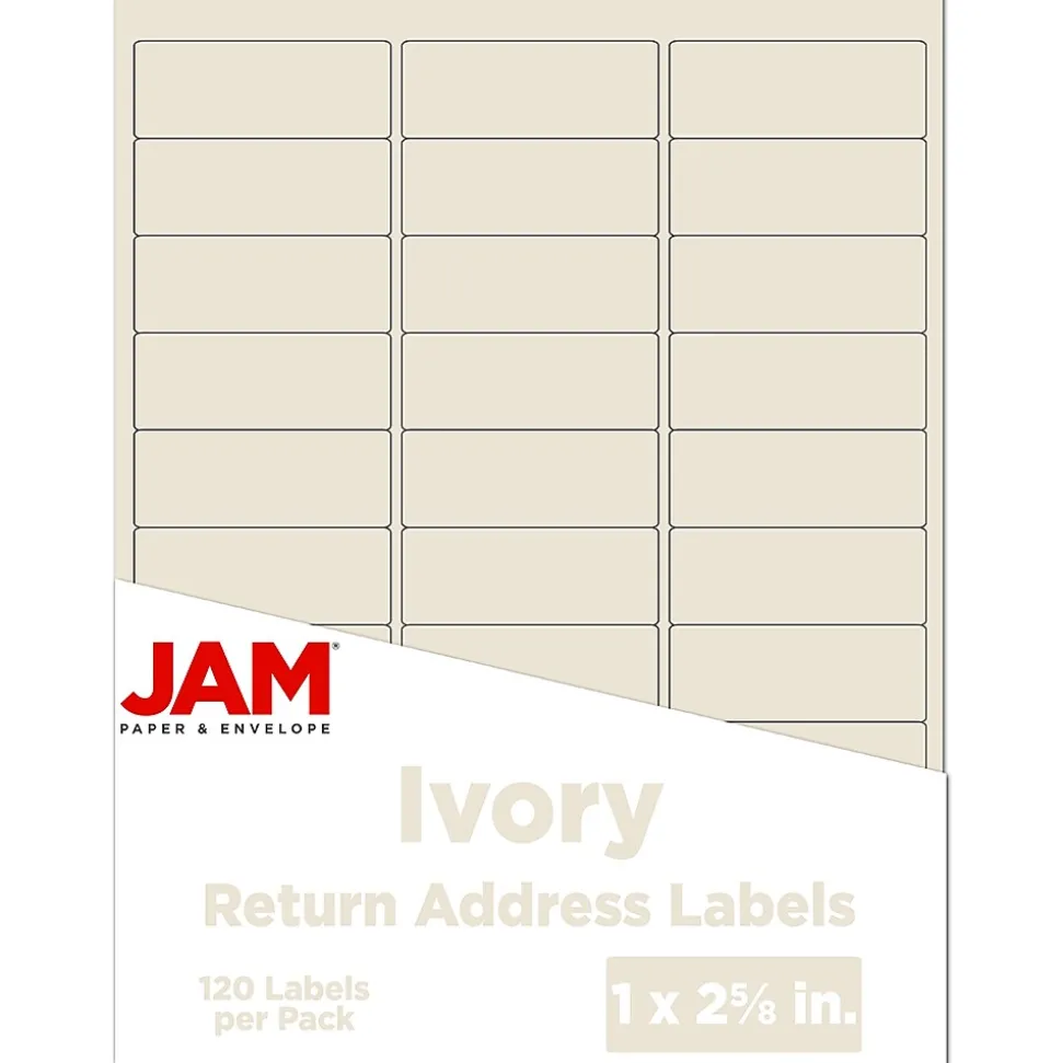 Address Labels, 1 x 2 5/8, , 30 Labels/Sheet, 4 Sheets/Pack (17966071) | JAM Paper Outlet