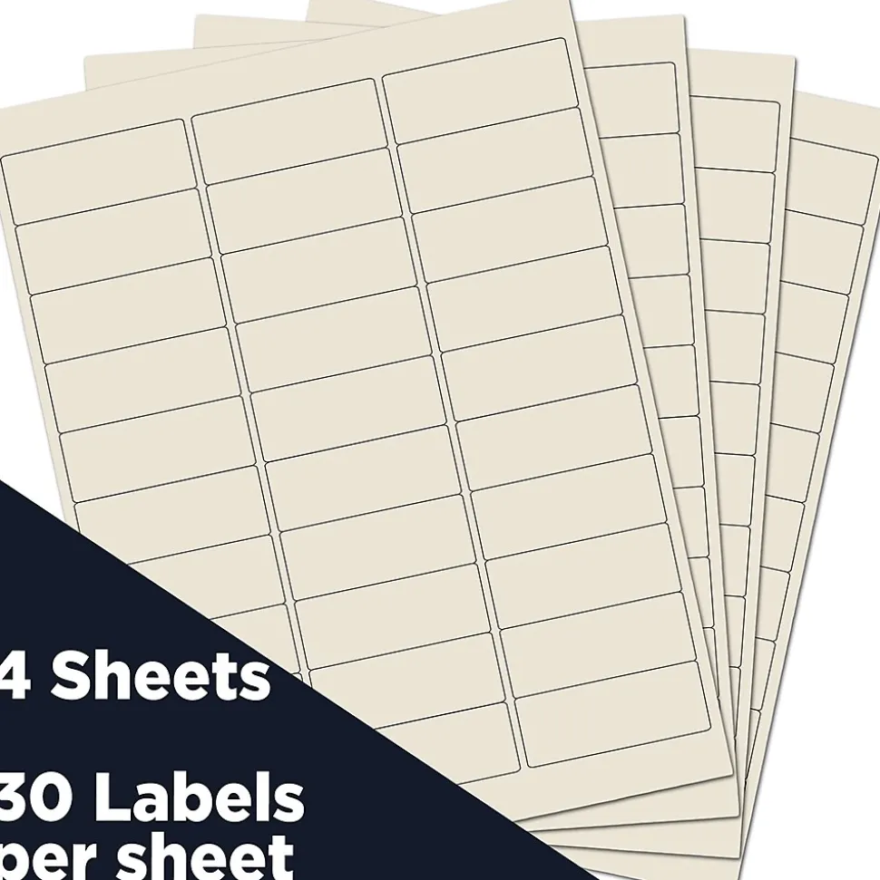 Address Labels, 1 x 2 5/8, , 30 Labels/Sheet, 4 Sheets/Pack (17966071) | JAM Paper Outlet