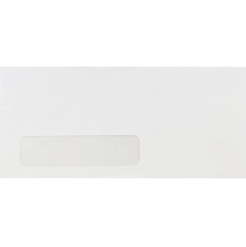 Gummed Window #10 Business Envelopes, 4 1/8" x 9 1/2", Smooth White, 500/Box (1633173C) | JAM Paper Best