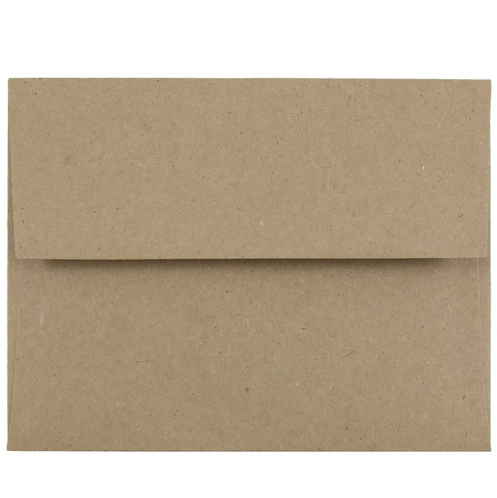Kraft A2 Invitation Envelopes, 4.375 x 5.75, Brown Kraft Paper Bag, 50/Pack (LEKR600I) | JAM Paper Clearance