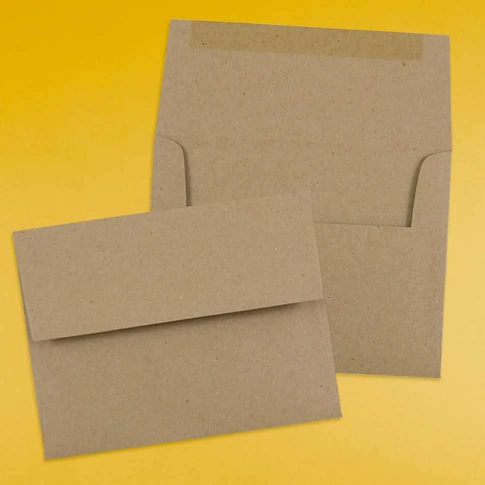 Kraft A2 Invitation Envelopes, 4.375 x 5.75, Brown Kraft Paper Bag, 50/Pack (LEKR600I) | JAM Paper Clearance