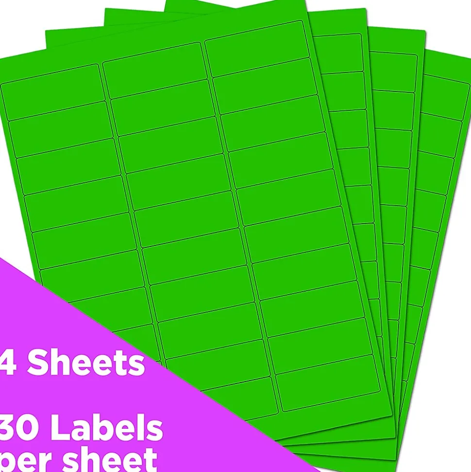 Laser/Inkjet Address Labels, 1" x 2 5/8", , 30 Labels/Sheet, 4 Sheets/Pack (3543284) | JAM Paper Store