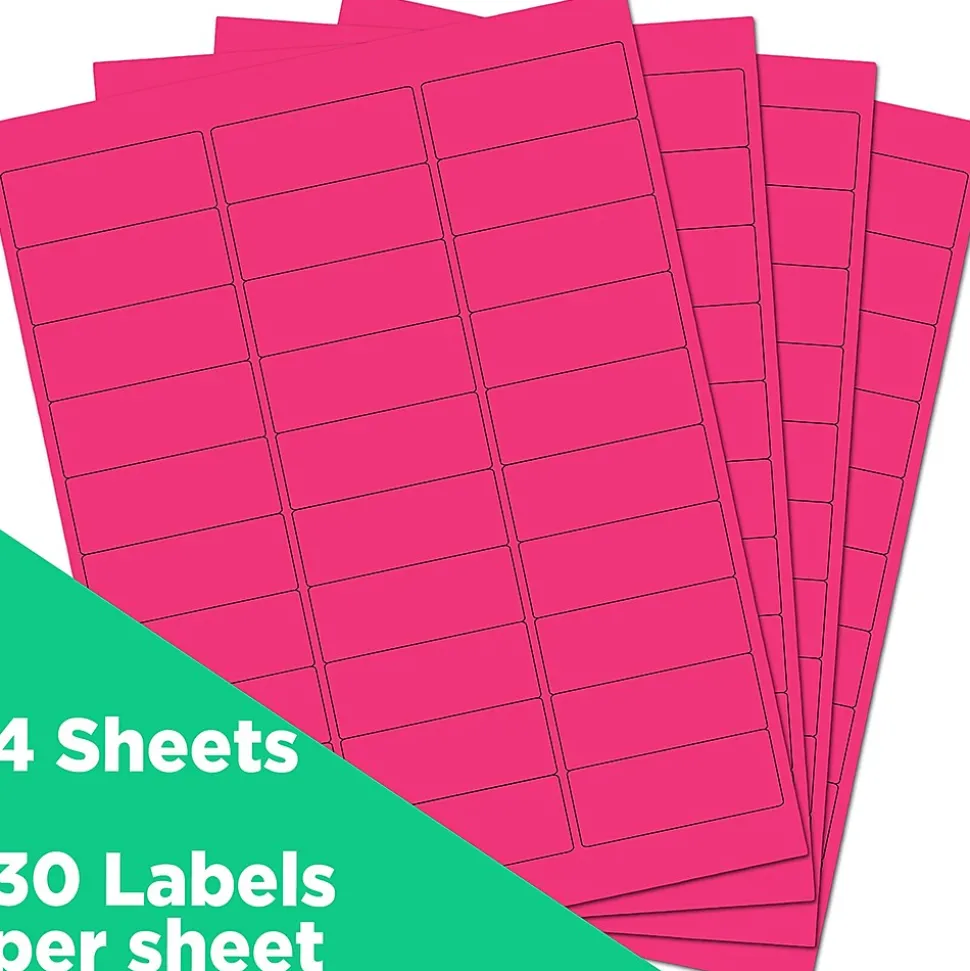 Laser/Inkjet Address Labels, 1 x 2 5/8, , 30 Labels/Sheet, 4 Sheets/Pack (354328011) | JAM Paper Outlet